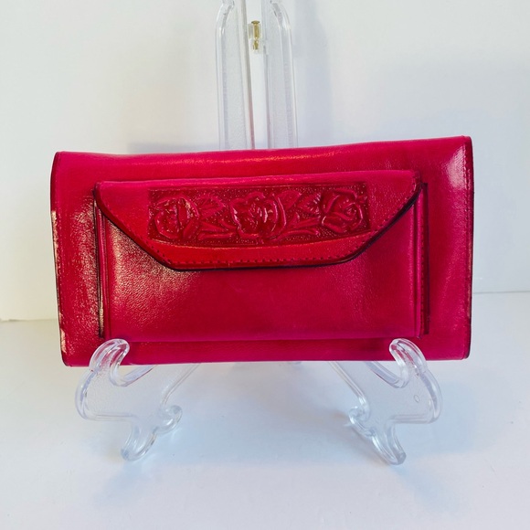 Art De Piel Genuine Leather Wallet Made in Mexico Hot Pink NWOT - Picture 3 of 3